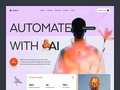 Landing Hero - Ai Agents agents ai ai agents automate design illustration landing page skills ui uidesign uiux user interface design website design
