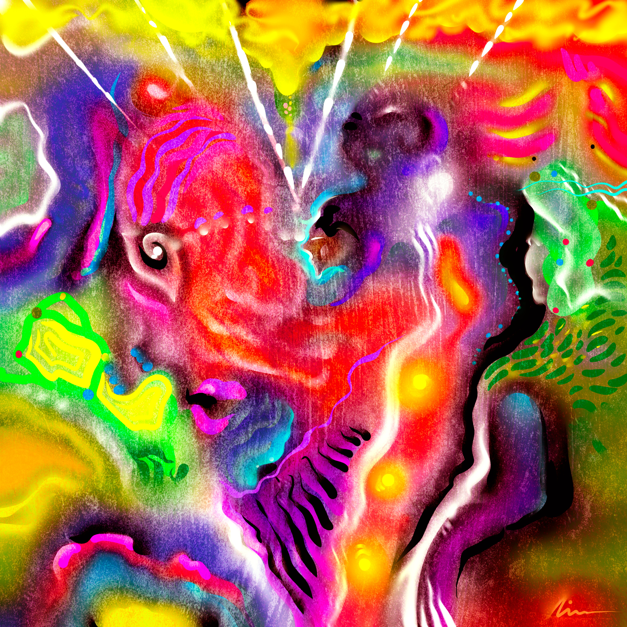 "Colors from nowhere" abstract art branding color pencil colors design digital draw dream illustration painting poster strange surrealism tee shirt water ink