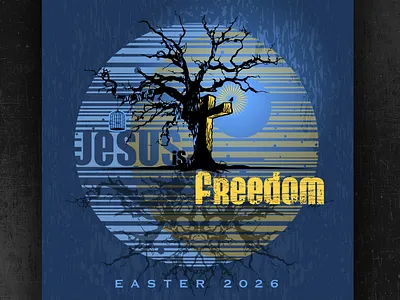 Easter sermon design chipdavid cross dogwings drawing easter graphic design tree vector