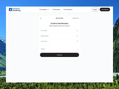 Confirm Identification ai app code confirm design gender generate minimal name school ui university ux web