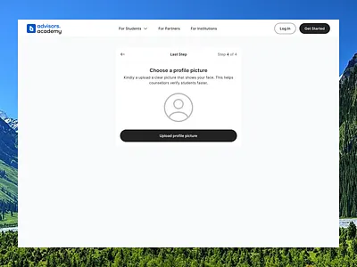 Choose profile picture ai app choose design flow generate minimal mobile onboarding picture product profile prompt signup students ui upload user ux web