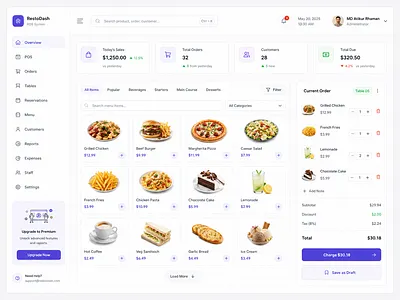 Restaurant POS Dashboard UI Design admin panel billing dashboard clean ui dashboard dashboard inspiration dashboard ui food ordering ui management system modern dashboard pos dashboard restaurant restaurant app restaurant pos saas dashboard ui ux design web dashboard