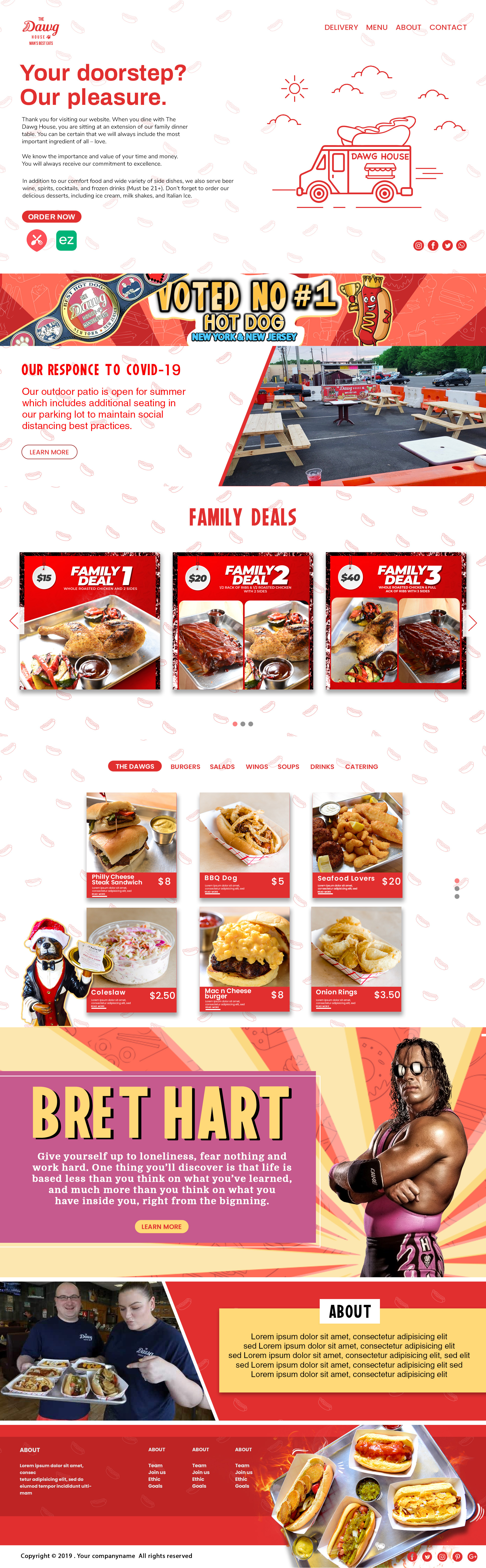 Hot Dog (website design) design food graphic design hot dog hot dog (website design) restaurent ui ux website