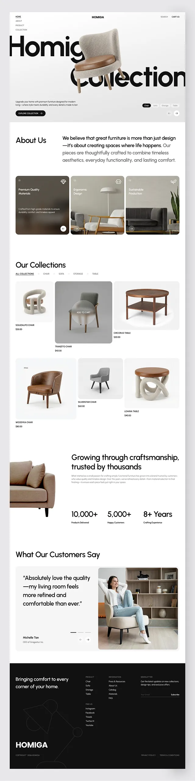 Furniture E-commerce Website - Homiga