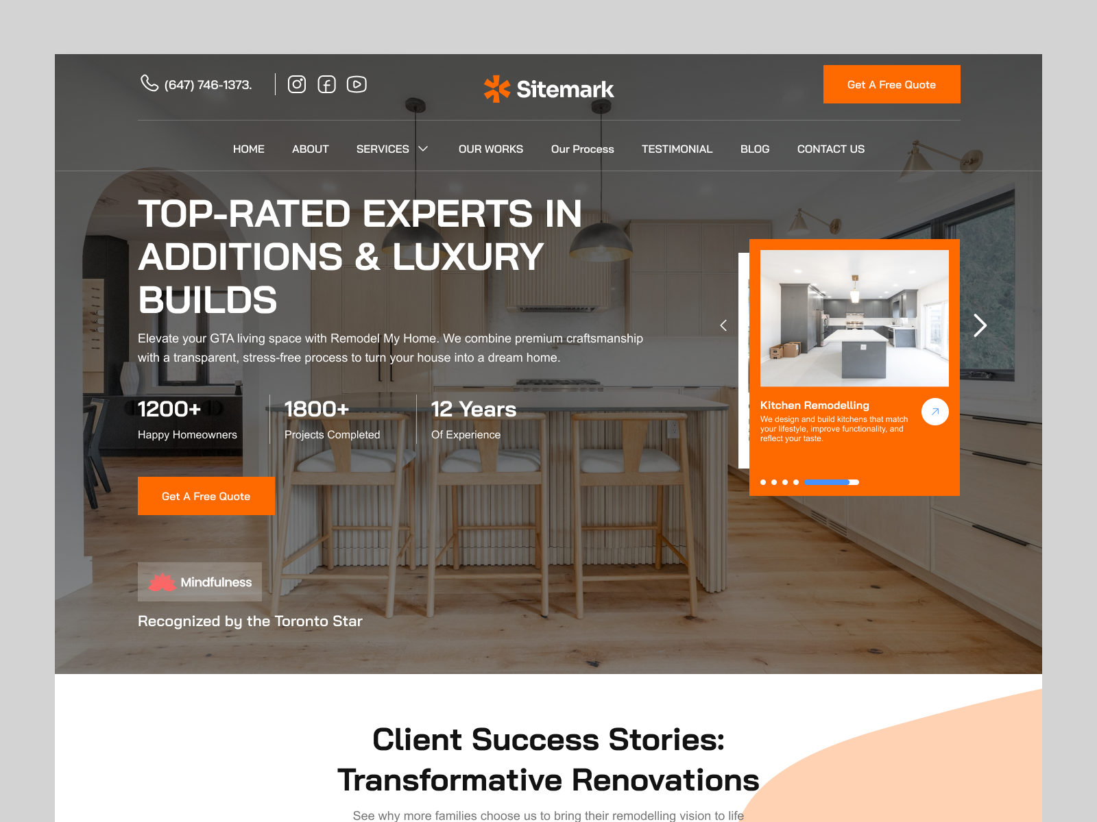 Home renovation landing page design architecture businesswebsite cleandesign home landing page landingpagedesign realestate saasdesign ui userexperience ux uxdesign webdesign