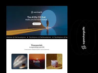 Landing page & learning platform - Supercharge Life AI ai branding landing page learning midjourney ui