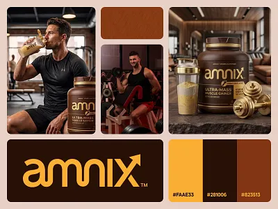 AMNIX Muscle – Fitness Supplement Branding bodybuilding brand guideline branddesign brandidentity branding fitness fitnessbrand fitnessbranding fitnessdesign gym jar label design label design logo logo design logodesign packagingdesign productdesign supplement supplementdesign visualidentity