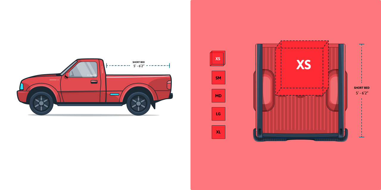 Hauling Truck Size application branding graphic design haul hauling illustration logo mobile app truck truck bed vector