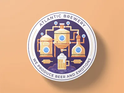 Brewery beer coaster beer branding brewery bright coaster color custom design flat flat design geometric graphic illustration inspiration patch print retro sticker vector vintage