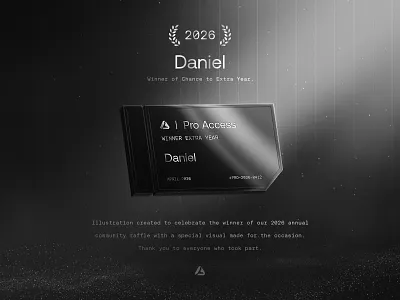 Winner Illustration — Chance to Win an Extra Year 2026 2026 3d abstract dark design giveaway gradient graphic design illustration pro raffle winner