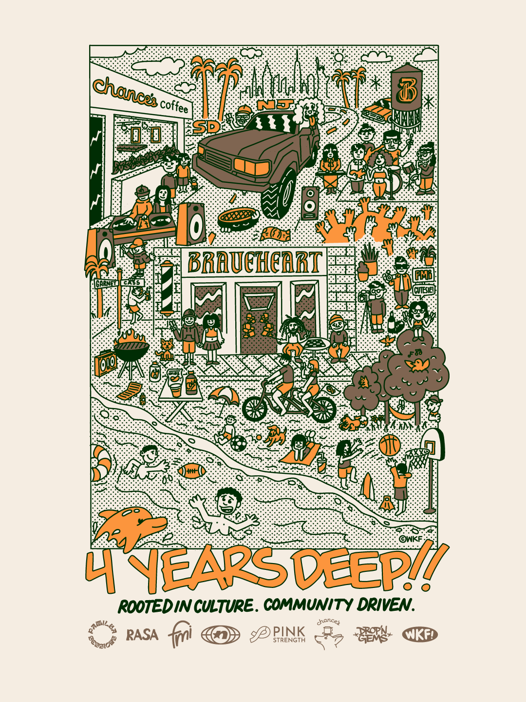 4 YEARS DEEP-T-SHIRT ILLUSTRATION design graphic design handlettering illustration poster