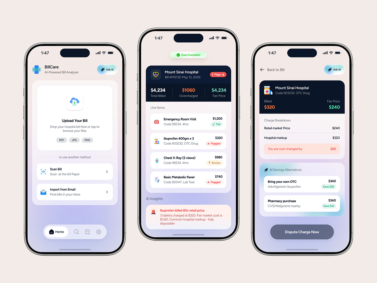 AI-Powered - Medical Bill Scanner App Design