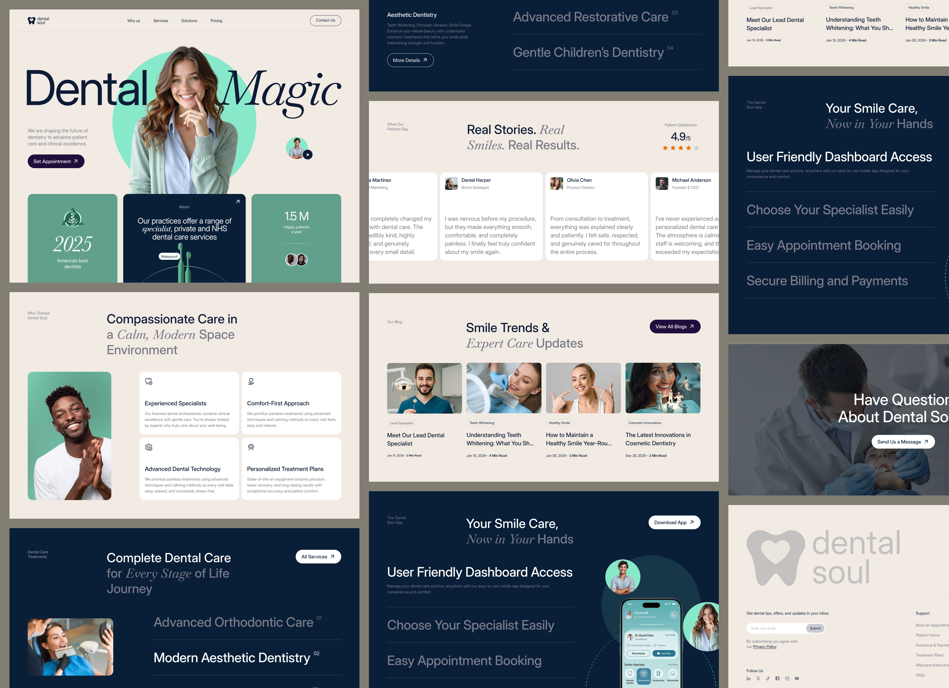 Website for a Dental Company ✲ Dental Soul dental company dentist design interface landing product productdesign service startup ui uiux ux web website