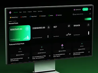 Crypto Rewards Dashboard UI 2b crypto dashboard crypto rewards dark mode data visualization fintech ui graphic design product product ui saas dashboard web web3