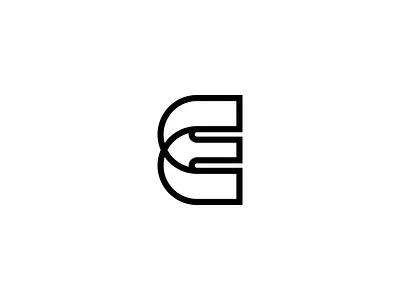 E Arrow Logo arrow e logo hidden meaning line logo pictorial mark simple logo