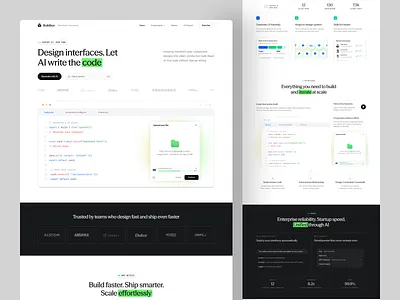 AI SaaS Website – No-Code Component Builder Full UI Design ai saas website design b2b saas ui conversion landing page design developer tool landing page figma web design landing page no code tool ui startup web design ui web web design webdesign website