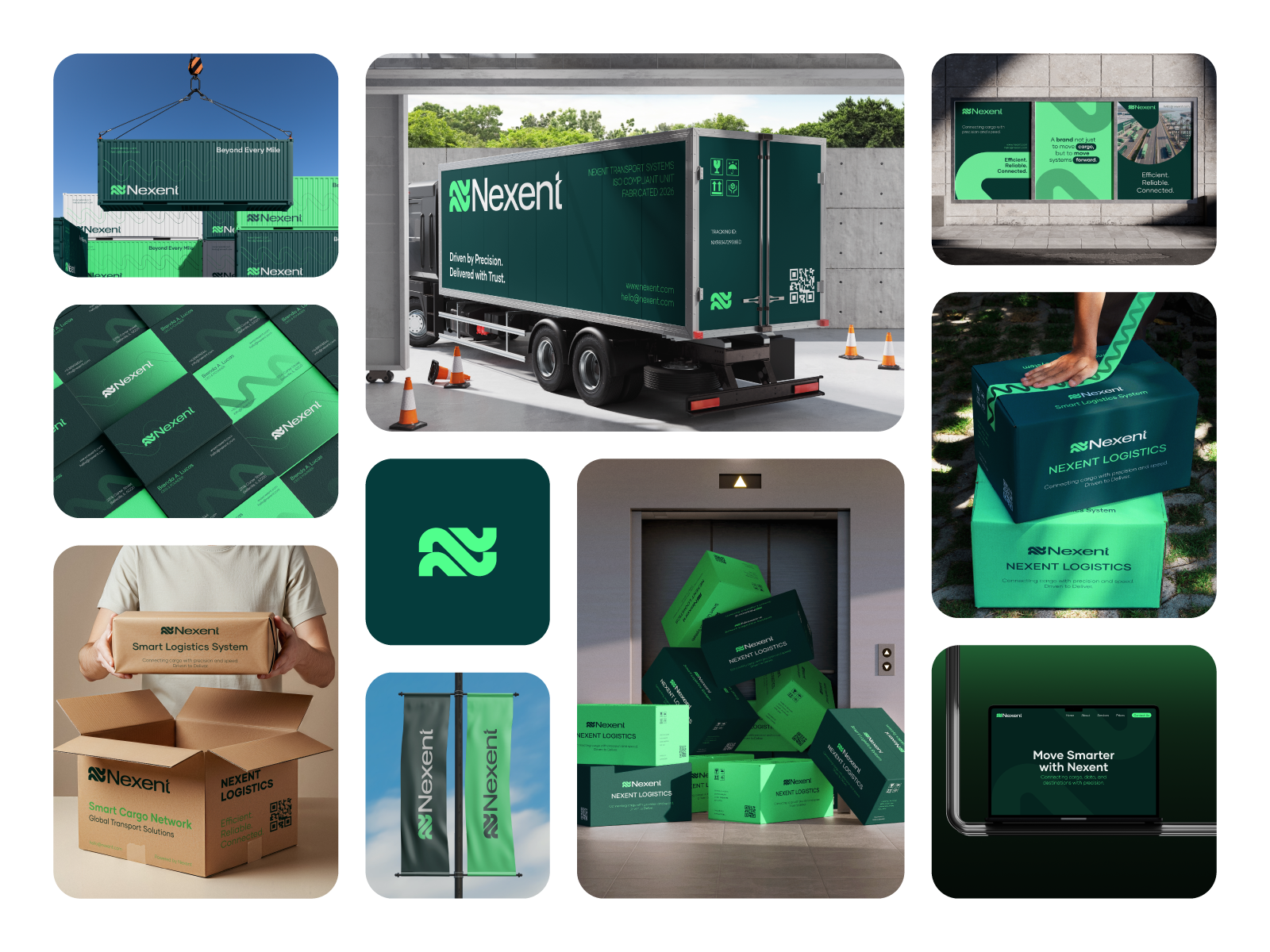 Example of Nexent — Smart Logistics Brand Identity