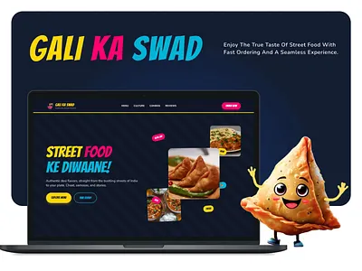 GALI KA SWAD 🌶️🔥 about us cards colorful contact us cta dark fastfood funky hero latest modern new new brutalism restaurant testimonial trending uiux web design