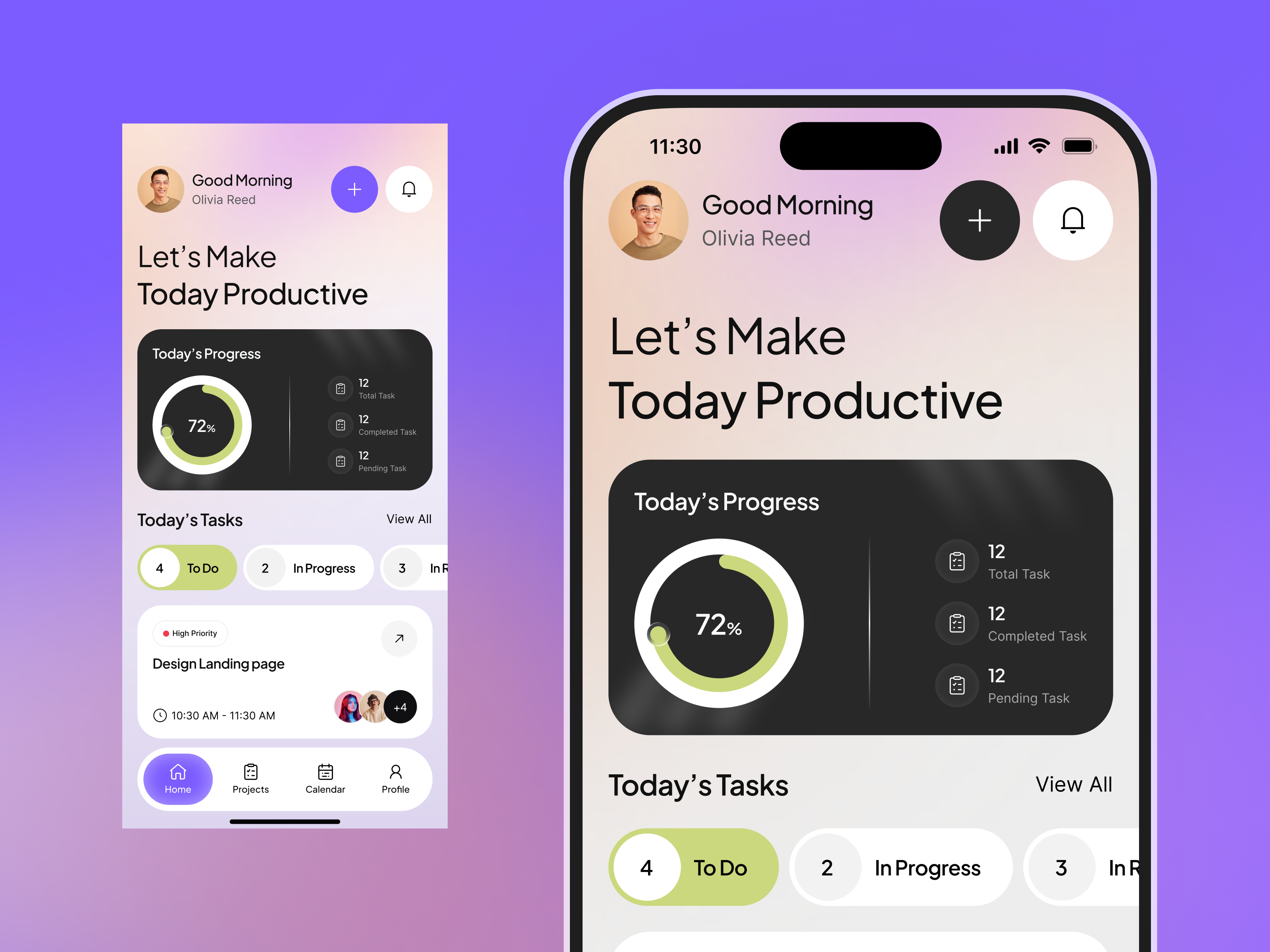 Task Management App UI — Mobile Product Design ai app design dashboard ui design system digital product interface design ios mobile app product design productivity app project management app scheduling app startup design task management task manager tech startip time tracking ui ux web