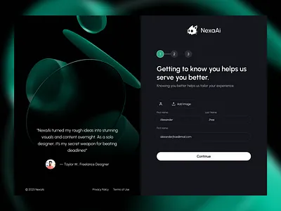 AI Onboarding Flow UI – Clean & Modern Signup Experience ai ai app app dark ui form design login modern ui onboarding ui product saas ui signup flow ui user onboarding ux web