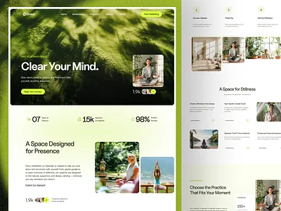 Omind — Meditation & Mindfulness Landing Page UI landing page web website