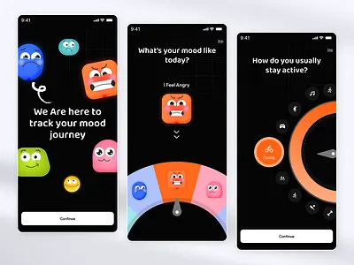 Mood Tracker Mobile App UI Design | Health App UX 3d app app design application design branding design services figma ui graphic design health app ui health care health ux logo mental health app mobile app design mobile ui mobile ui design product design ui ux