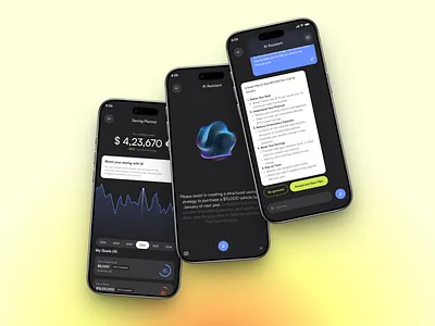 AI-Powered Saving Planner — Smart Finance Assistant ai finance ai finance assistant app design clean finance app finance assistant finance ui ios app design minimal mobile mobile app modern savings app smart finance
