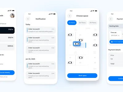Parking Space Reservation App – UI Exploration app booking car car app car parking app design find parking maps mobile mobile app parking parking app parking mobile app parking slot parking space rental app serviceapp spot uiux design web