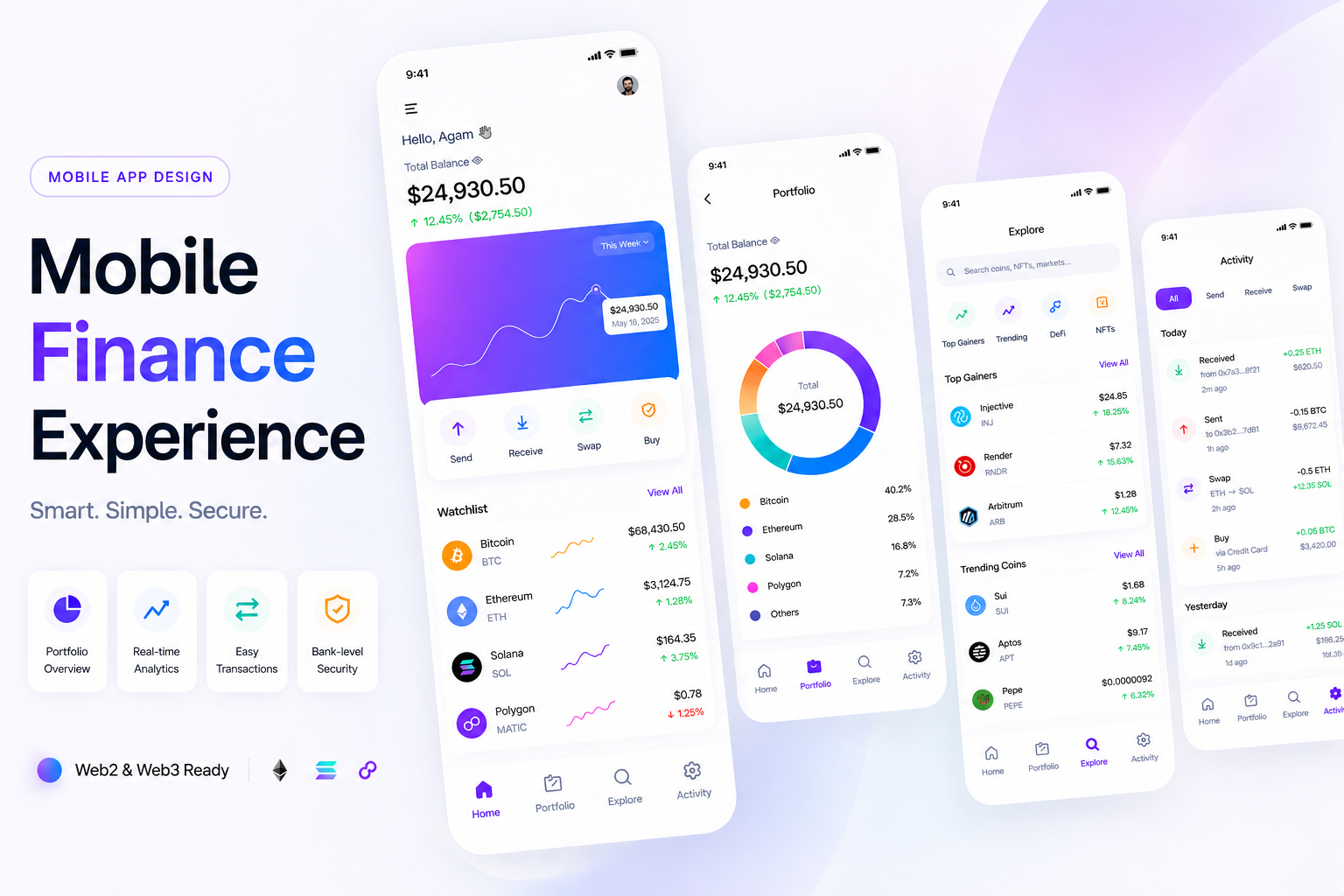 UX Solutions — Mobile Finance Experience app crypto finance app financial fintech income ios market mobile mobile app mobile finance portfolio trading ui ux ux solution