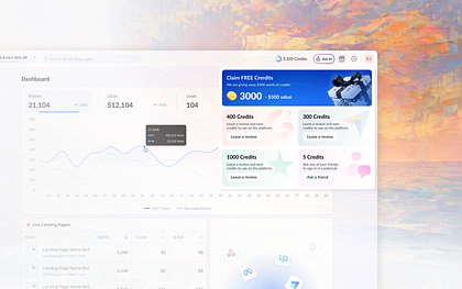 Gamified SaaS Dashboard — Rewards & Credits Experience