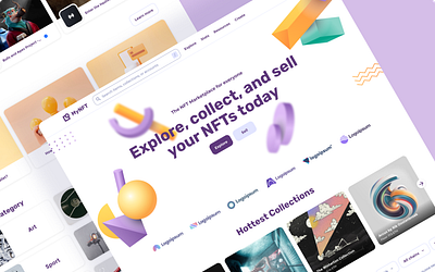 NFT Marketplace Website Landing Page design figma illustration landing page ui ux