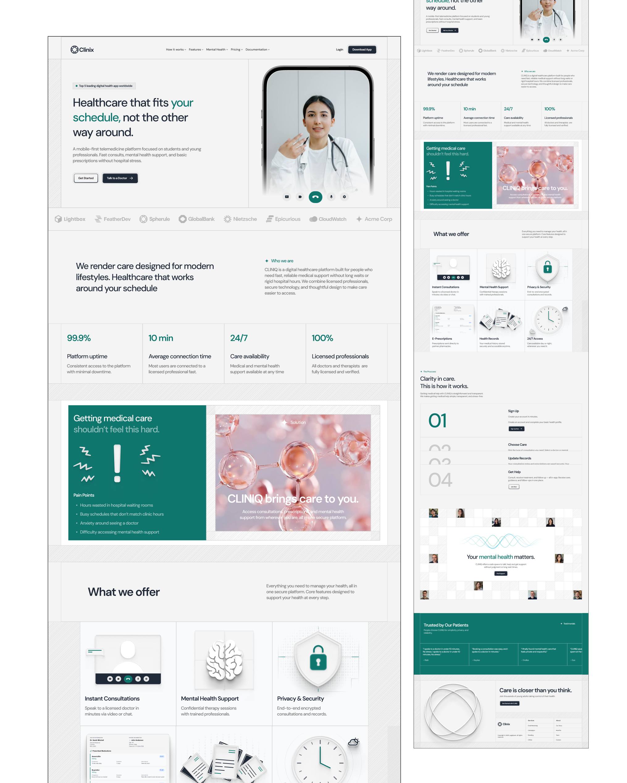 Telehealth Landing Page Design 3d animation app branding design graphic design health illustration landing page logo motion graphics telemedicine typography ui ux vector