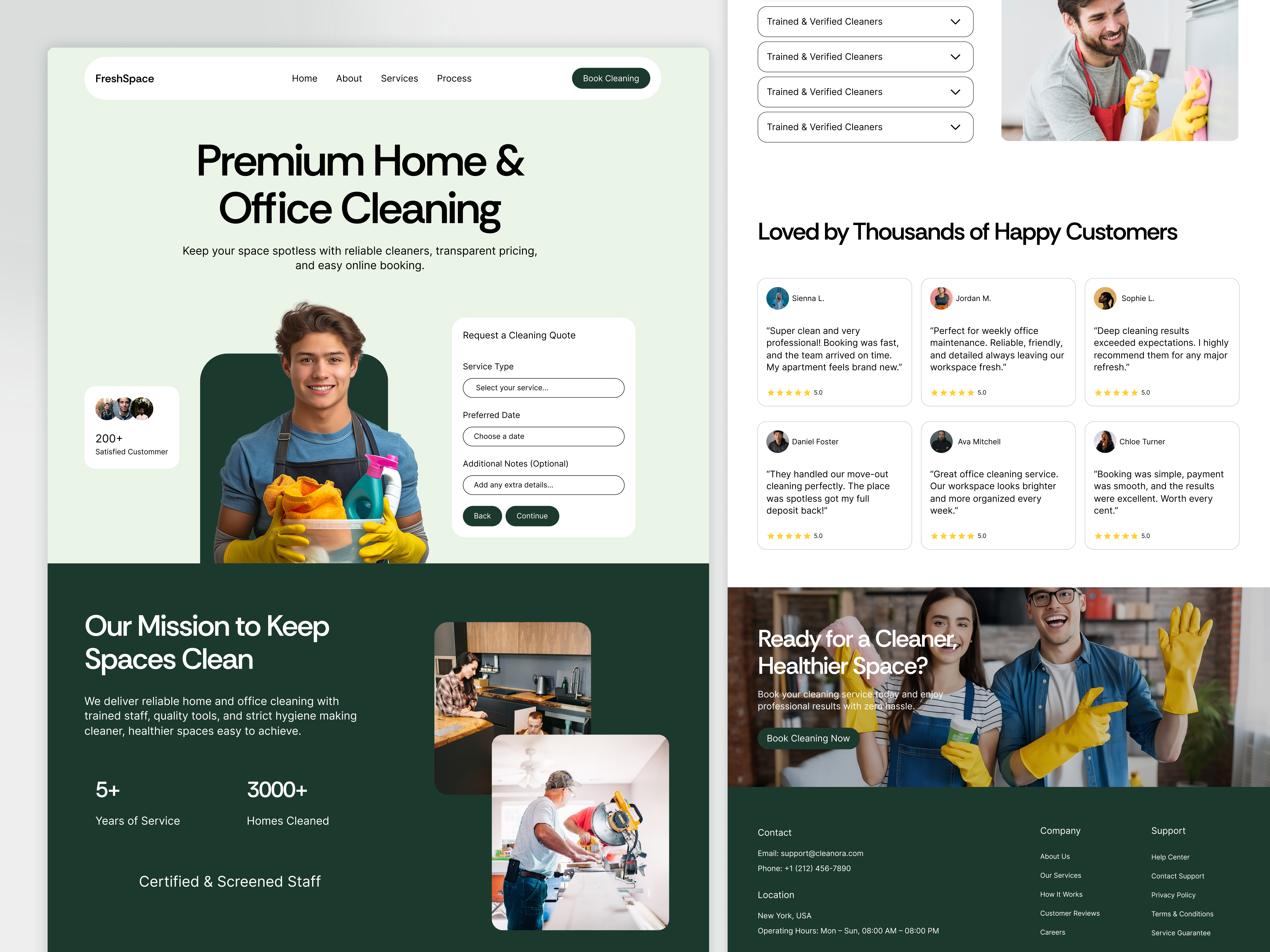 Home & Office Cleaning Service bookingsystem cleaningservice dribbble figmadesign homeservice landingpage minimalui modernui saasdesign uiux userexperience uxdesign webdesign websitedesign