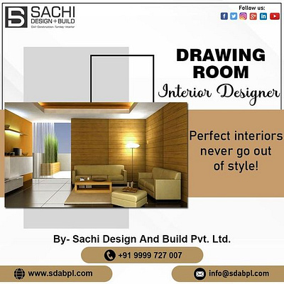 Drawing Room Interior Designing In Delhi - SDABPL, Delhi