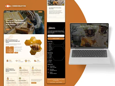 Honey Harvest Website Design 3d animation beekeeping branding farm graphic design honey logo motion graphics ui