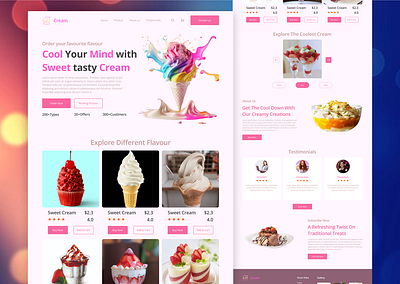 ice cream website langing page design ice cream ice cream website landing page landing page shop ui design web design website website landing page