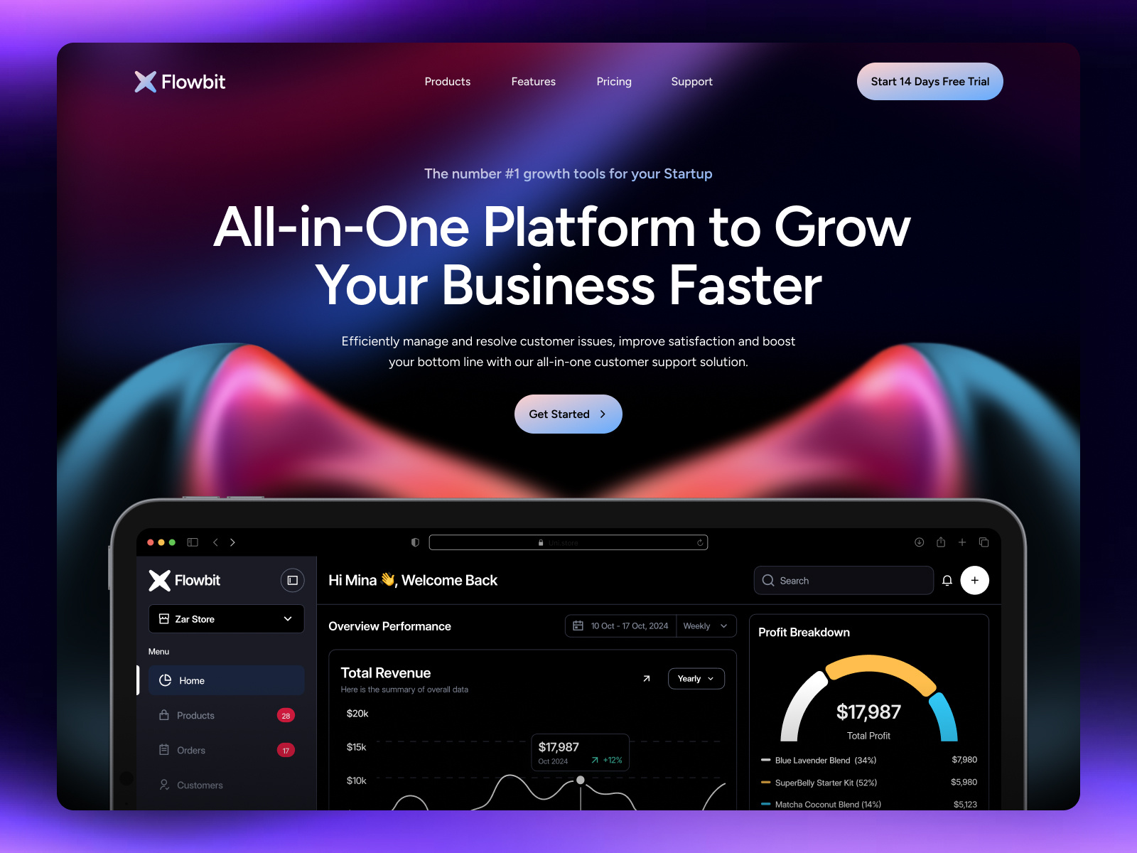 Example of Saa S Landing Page UI/UX Design