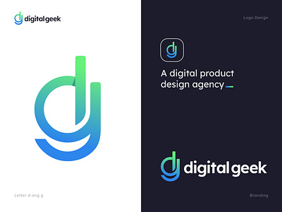 Digital Geek Logo brand brand identity branding creative logo d and g logo digital logo icon identity letter logo logo logo design logodesign logotype mark modern logo symbol top logo typography vector