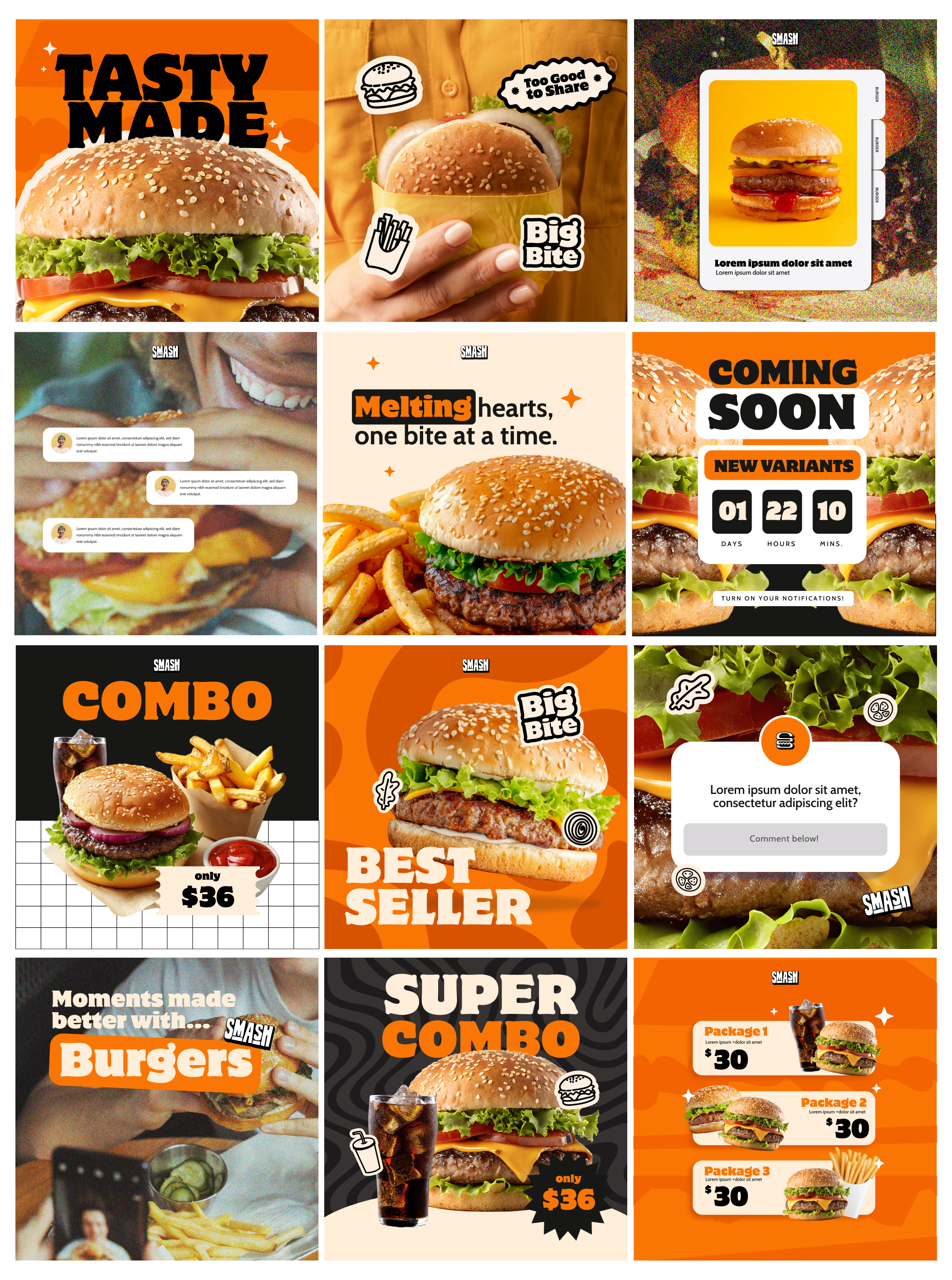 Social Media - Smash Barbados brand identity branding feed instagram food food design graphic design illustration instagram logo social media