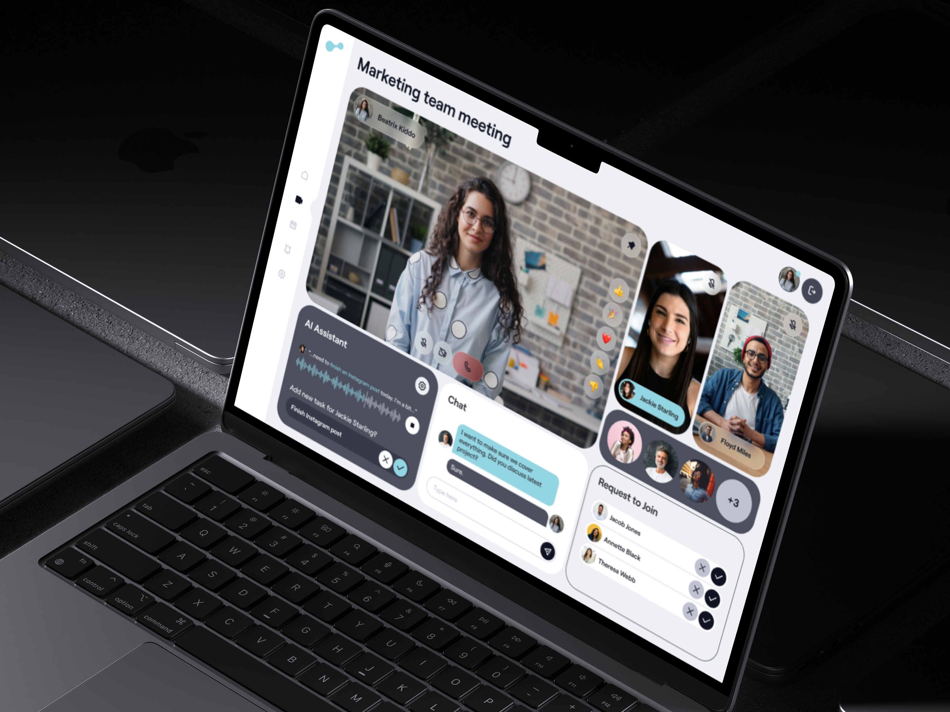 👩🏻‍💻 Product design for the meeting platform | Hyperactive assistant chat clean dashboard design hyperactive meeting meeting platform platform product design productivity saas team ui ux video call web design