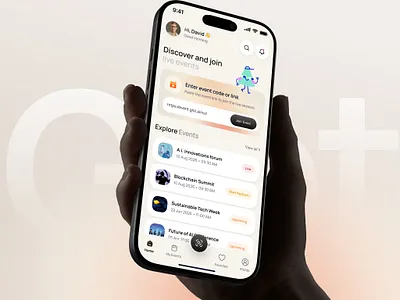 Glot AI — Live Event Translation App ai app branding clean design dribbble event app graphic design minimalist mobile app design modern qclay translation trending app ui ui ux ux ux design
