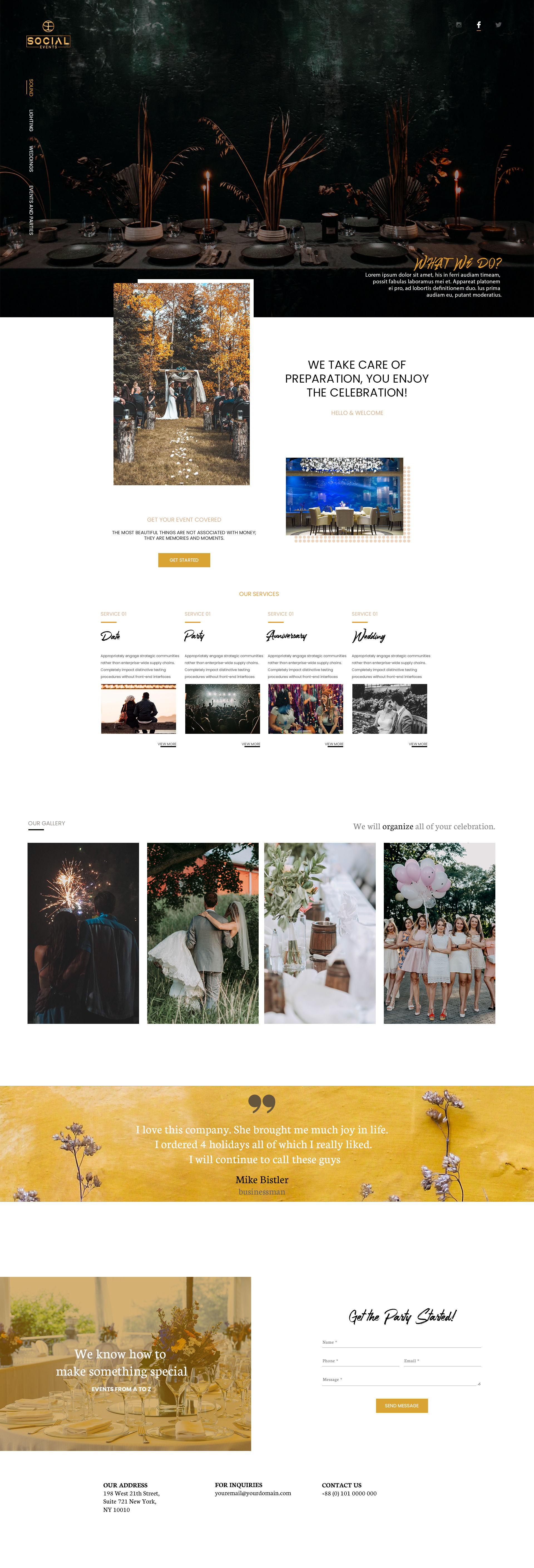 Event Planner website design developer event event planner website graphic design travel ui ux website weddings