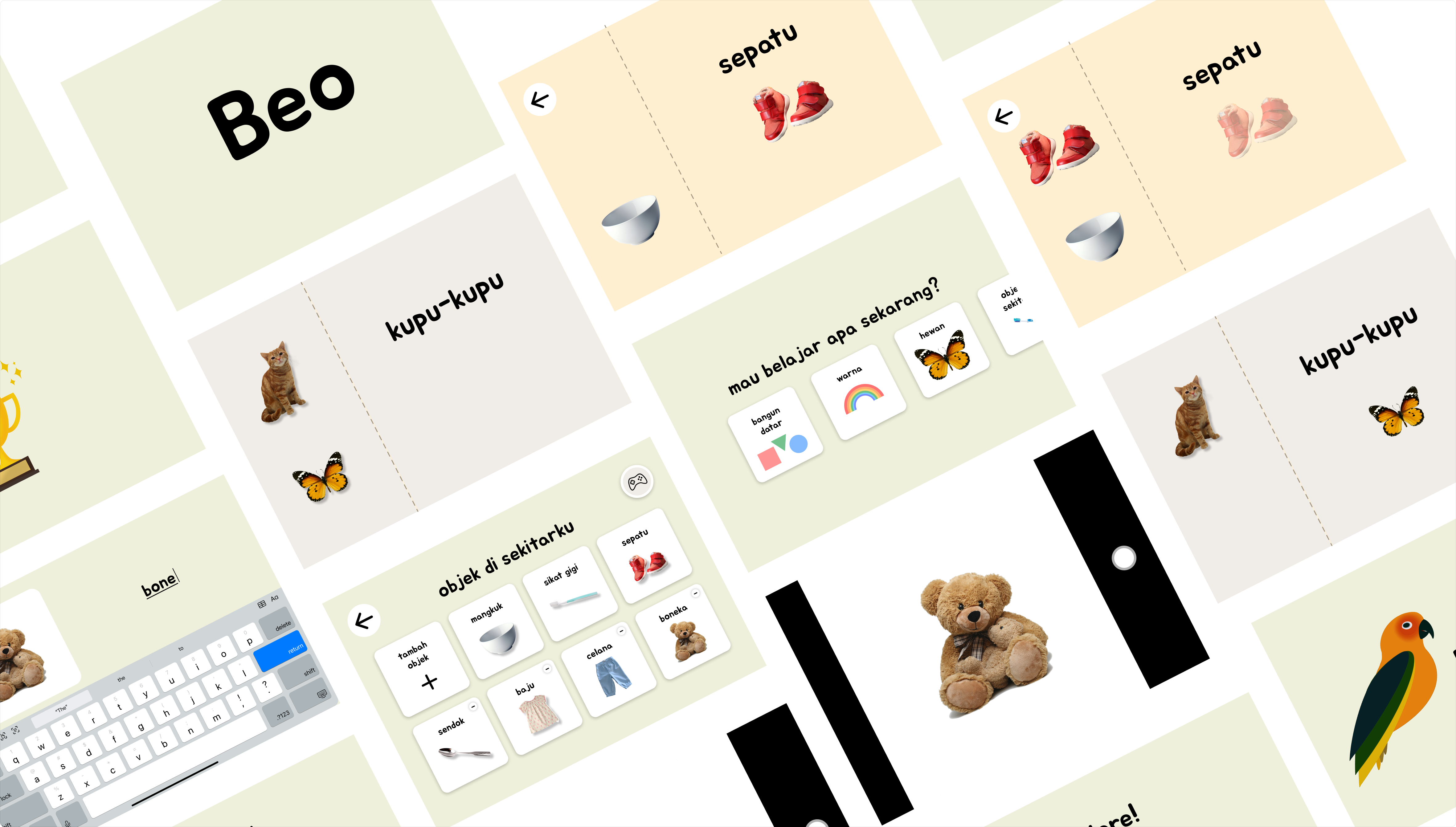 Beo - an app for children with nonverbal autism app ui