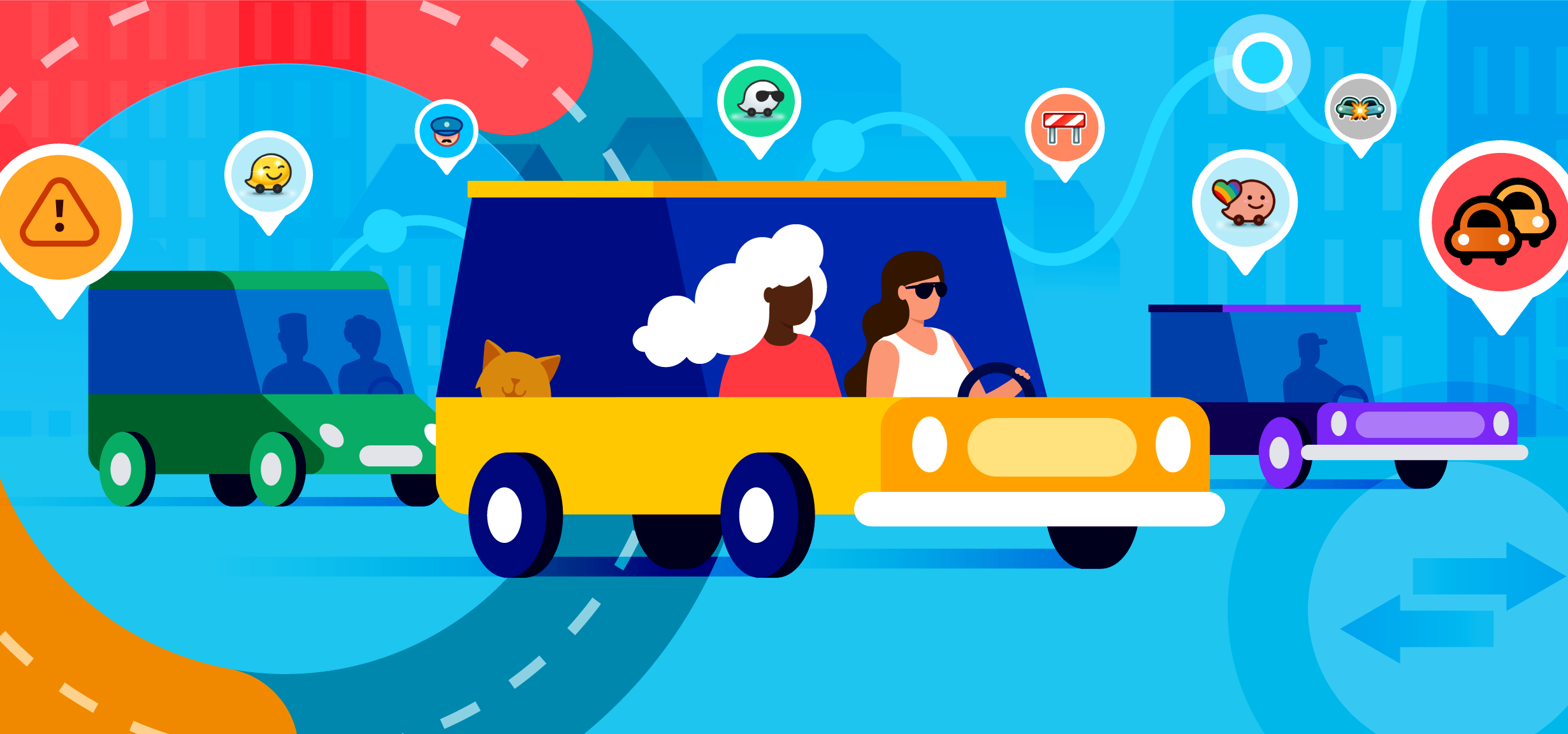 Waze branding brasil brazil character dei diversity google illustration lgbtqiapn thinkwithgoogle waze women