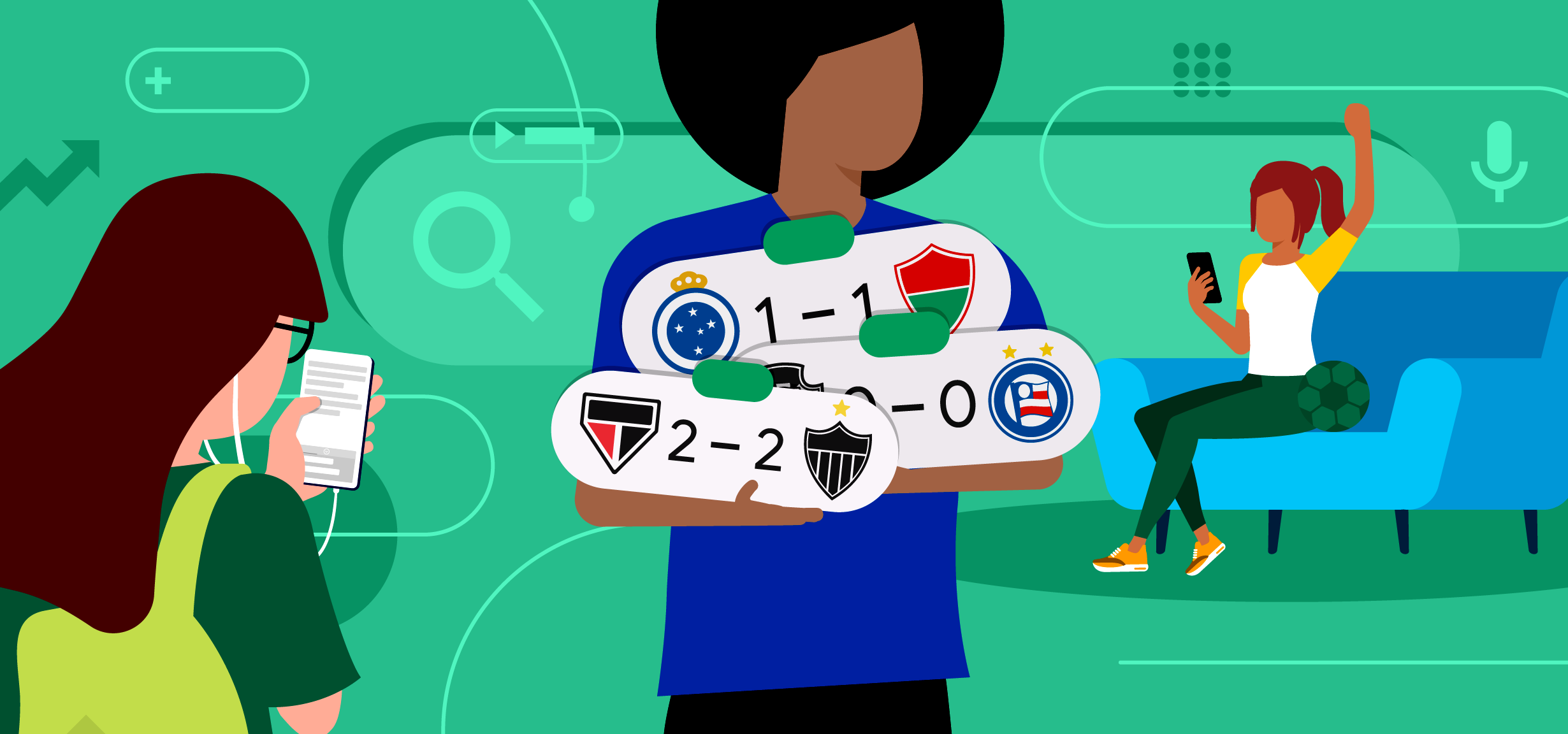 Search branding brasil brazil character diversity football google illustration search soccer thinkwithgoogle