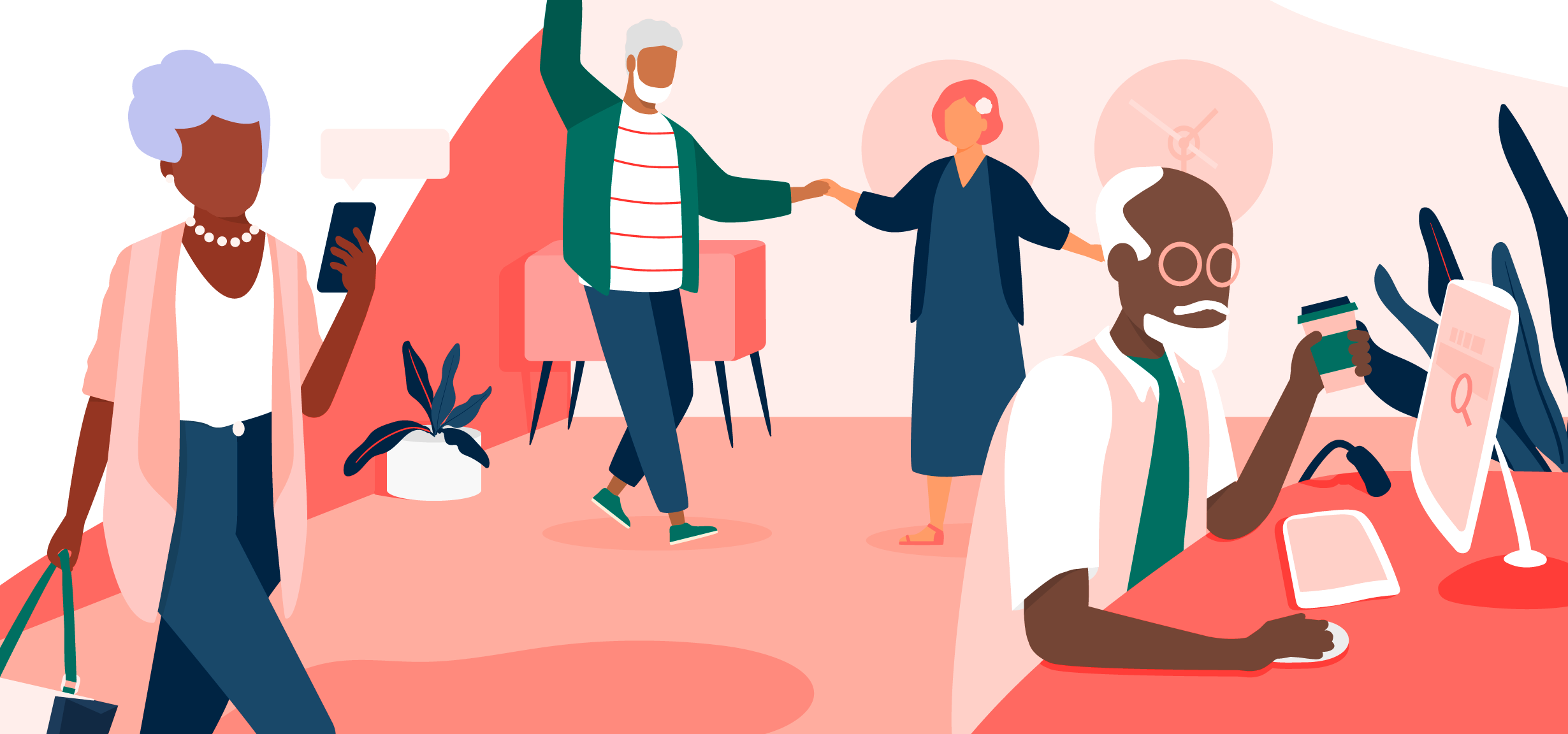 Seniors branding brasil character diversity google illustration seniors thinkwithgoogle