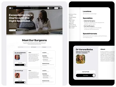 Health Care Web Design clean ui clinic eye surgery health care medical modern website sugeon ui ui design ui designer web design website