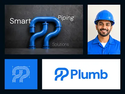 P logo. Plumber. Branding blue branding business company letter p logo logo design minimal p minimalist logo modern p logo p icon p letter p letter logo p logo p mark p monogram pipe logo plumber plumbing logo visual identity