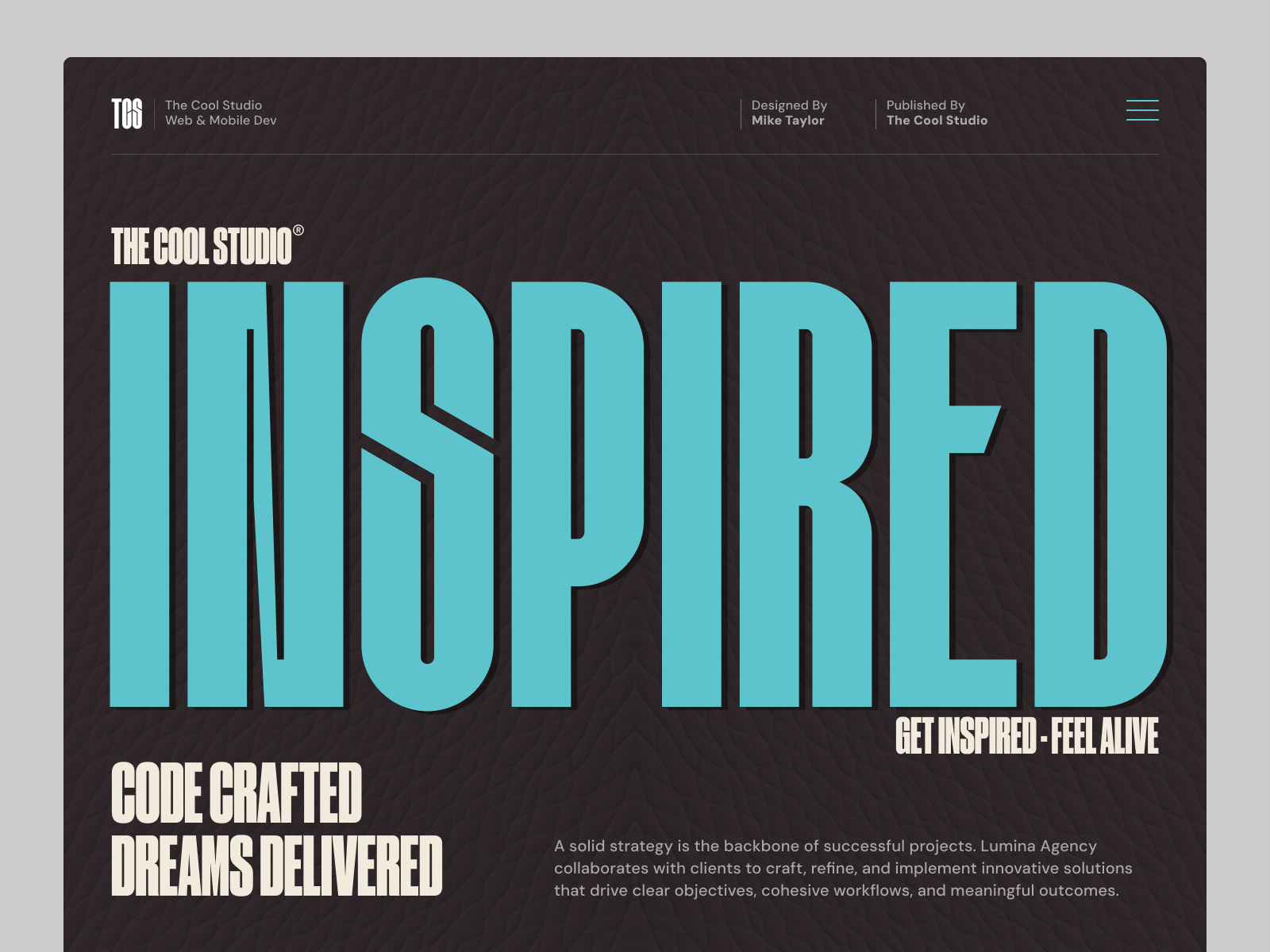 Example of Creative Agency Website Hero | Bold Typography Landing Page Desi