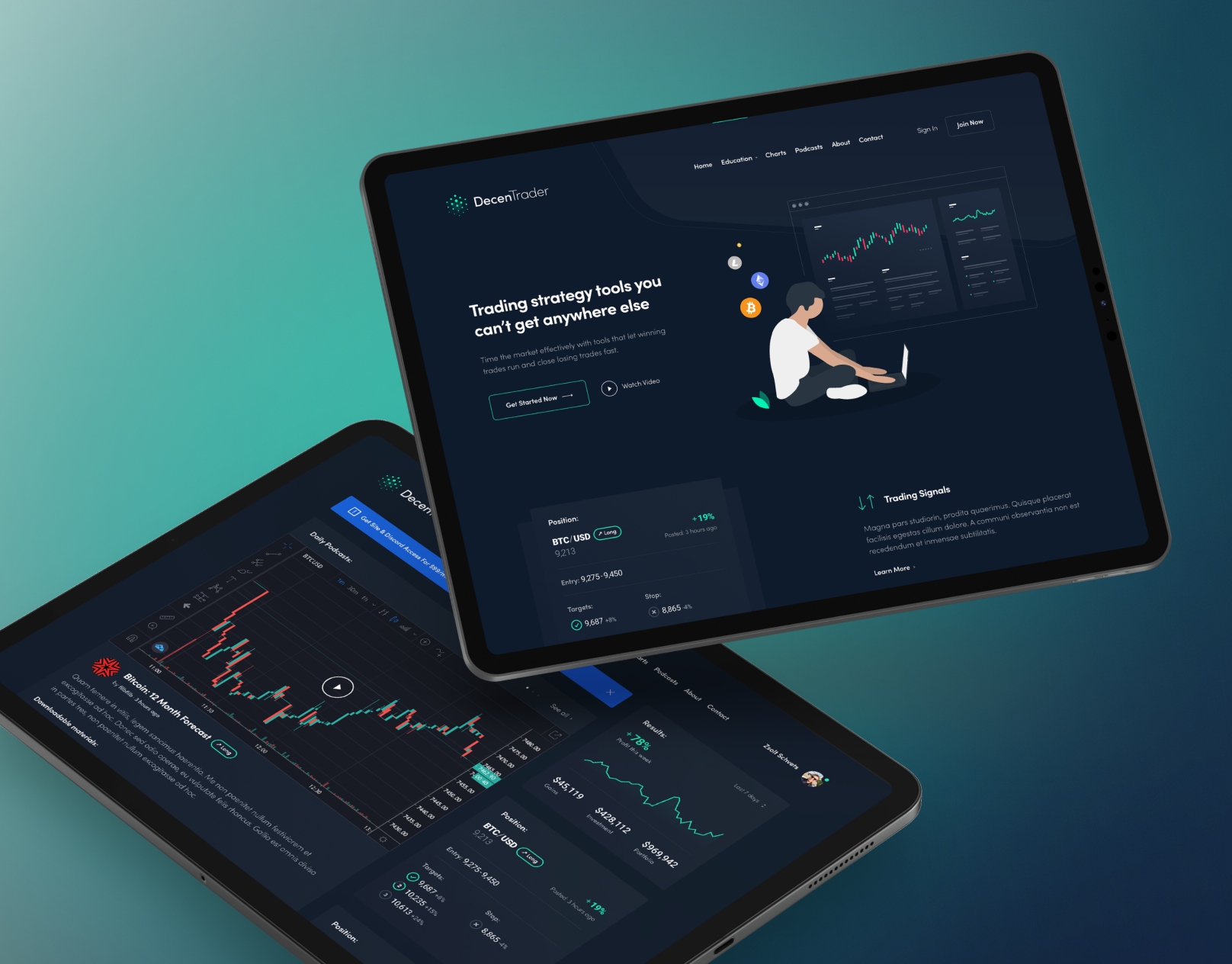 Decentrader Crypto Trading Website